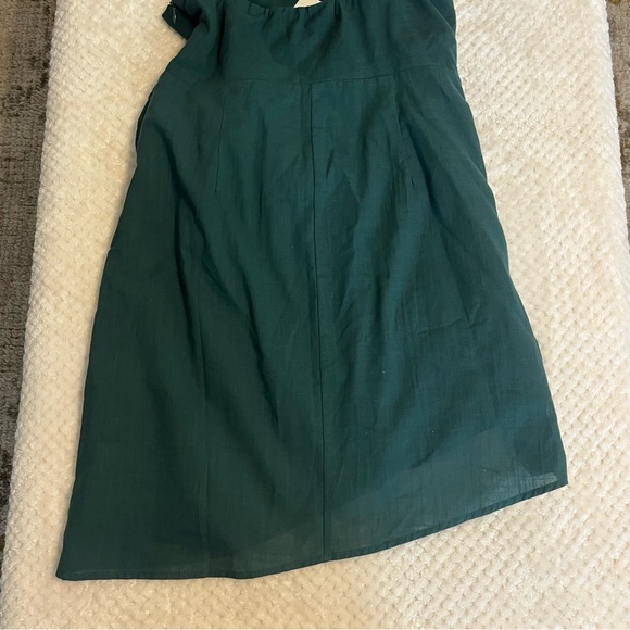 LILLUSORY One Shoulder Mini Dress Wrap Ruched Tie Waist Dark Green Small NWT - Picture 6 of 10